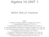 HS [Remedial] Algebra 1A UNIT 1: Fraction BASICS (5 worksh