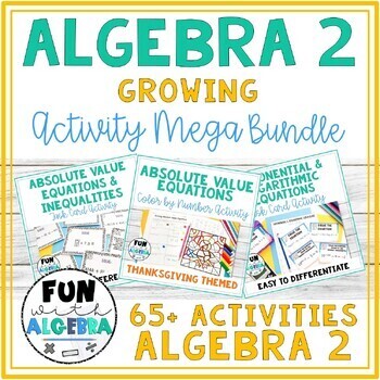 Preview of Algebra 2 Activities Year Long Bundle