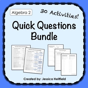 Preview of Algebra 2 Activities Bundle: Fix Common Mistakes!