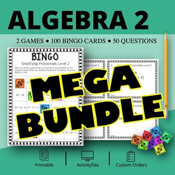 Preview of Algebra 2 BUNDLE: Math Bingo Review Games
