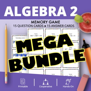 Preview of Algebra 2 BUNDLE: Math Memory Games