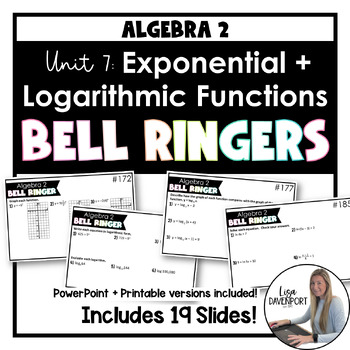 Preview of Algebra 2 Bell Ringers - Exponential and Logarithmic Functions