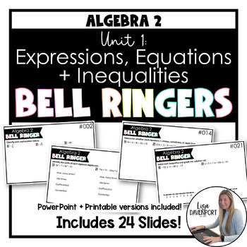 Preview of Algebra 2 Bell Ringers - Expressions, Equations, & Inequalities