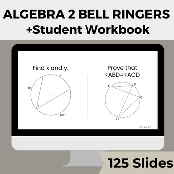 Preview of Algebra 2 Bell Ringers + Student Workbook | ENTIRE YEAR