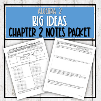 Preview of Algebra 2 Big Ideas - Chapter 2 NOTES Packet