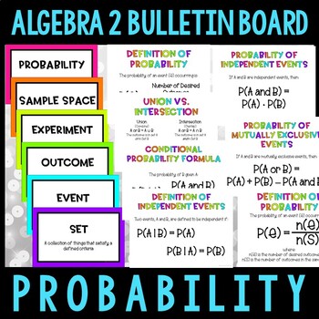 Preview of Probability Algebra 2 Bulletin Board