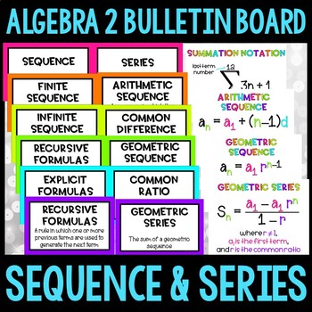 Preview of Sequences and Series Algebra 2 Bulletin Board