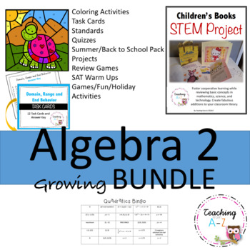 Preview of Algebra 2 Bundle: Task Cards, Activities, Projects, and More!