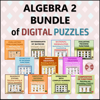 Preview of Algebra 2 Bundle of Digital Puzzles (Google Slides Products)