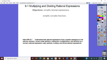 Preview of Algebra 2 Ch 9: Rational Functions & Relations - Activinspire Flipcharts