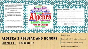Preview of Algebra 2 - Chapter 11:  Probability
