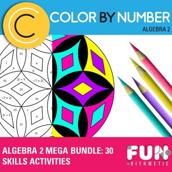 Preview of Algebra 2 Color by Number Mega Bundle: 30 Activities for Skills Practice