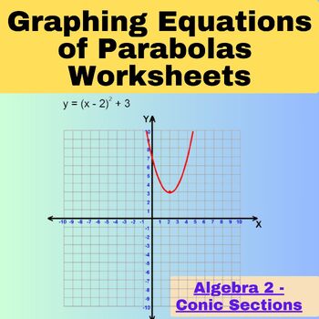 Preview of Algebra 2 - Conic Sections - Graphing Equations of Parabolas Worksheets