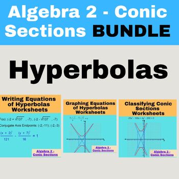 Preview of Algebra 2 - Conic Sections - Hyperbolas Worksheets BUNDLE
