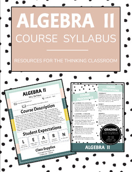 Preview of Algebra 2 Course Syllabus - Editable