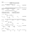 Algebra 2 Cumulative Review #1