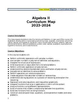 Preview of Algebra 2 Curriculum Map!
