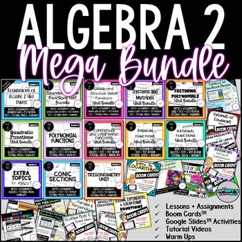 Preview of Algebra 2 Curriculum Mega Bundle with Activities