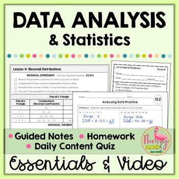 Preview of Data Analysis and Statistics Essentials (Algebra 2 - Unit 13)