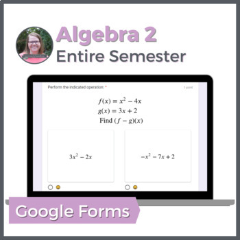 Preview of Algebra 2 Bundle Google Forms Mini Formative Assessments