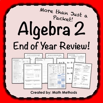 Preview of Algebra 2 End of Year EOC Review Activity Bundle: More than just a packet!