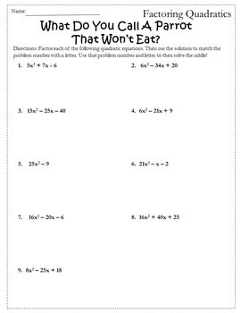 factoring trinomials worksheet a = 1 lavc.edu