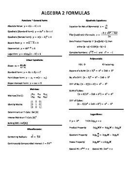 calculus 2 formula sheet pdf
