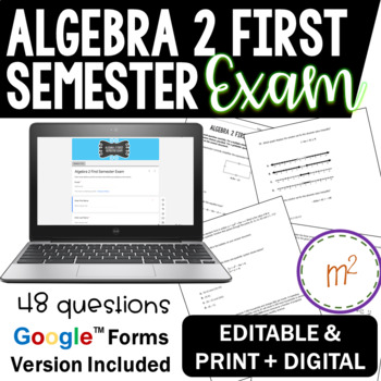 Preview of Algebra 2 First Semester Exam