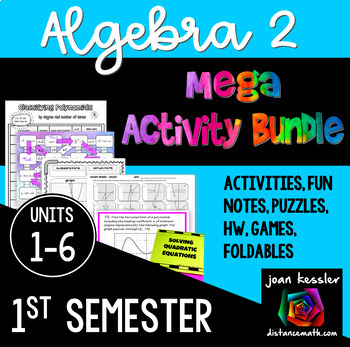 Preview of Algebra 2 First Semester Activity Bundle Units 1 - 6