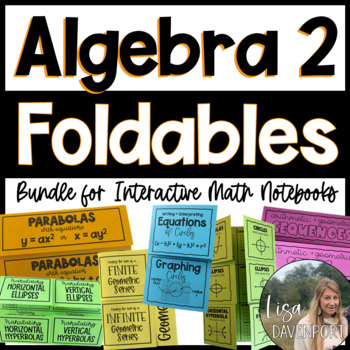 Preview of Algebra 2 Foldables for Interactive Notebooks - Fully Editable Foldables