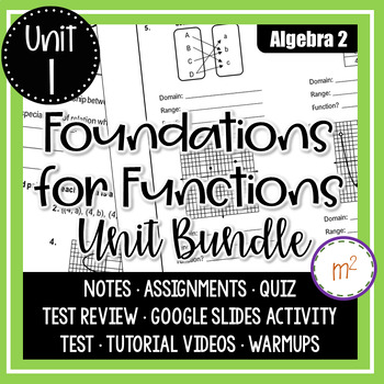 Preview of Foundations for Functions Unit Algebra 2 Curriculum