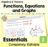 Functions Equations and Graphs Essentials (Algebra 2 - Unit 2)