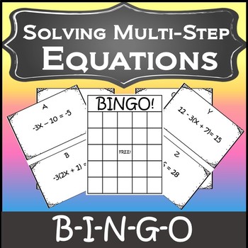 Preview of Algebra Games {Solving MultiStep Equations Activity} {Algebra Bingo}