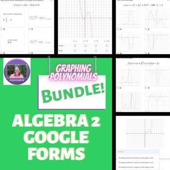 Preview of Algebra 2 Graphing Polynomials ENTIRE Unit Mini Formative Assessments
