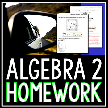 Preview of Algebra 2 Homework Worksheets
