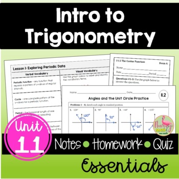 Preview of Intro to Trigonometry Essentials (Algebra 2 - Unit 11)