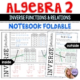 Algebra 2 - Inverse Functions and Relations Foldable for I