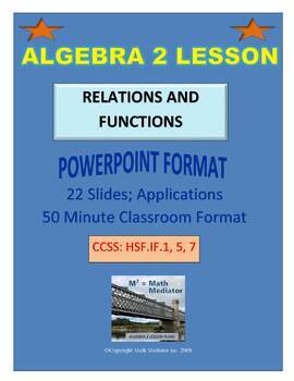 Preview of Algebra 2 Lesson Plan #8: Relations and Functions