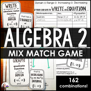 Preview of Algebra 2 Functions Mix-Match Game