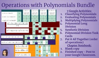 Preview of Algebra 2 - Operations with Polynomials Chapter - Google Classroom Ready