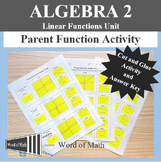 Algebra 2 - Parent Functions Review Activity