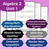 Algebra 2 Part 2 | Review of Algebra 1 - worksheets & Homework