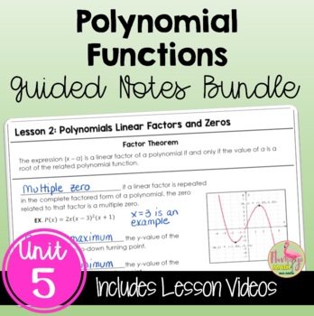Preview of Polynomial Functions Guided Notes (Algebra 2 - Unit 5)