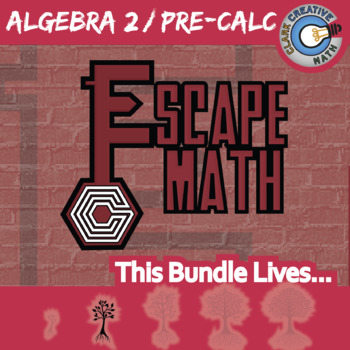 Preview of Algebra 2/Pre-Calc Escape Rooms Bundle - Printable & Digital Games