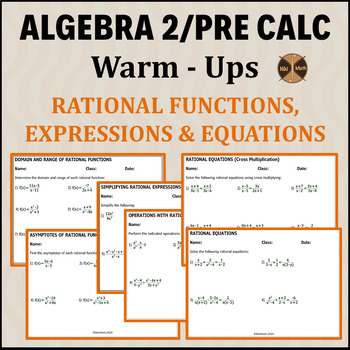 Preview of Algebra 2/PreCalc Warm-Ups-Rational Functions,Expressions,Equations,Inequalities