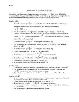 Preview of Algebra 2/Precalculus Christmas Graphing Activity