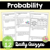 Probability Unit Daily Quizzes (Algebra 2 - Unit 12)