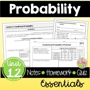 Probability Unit Essentials (Algebra 2 - Unit 12) | TpT