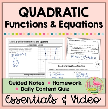 Preview of Quadratic Functions Essentials (Algebra 2 - Unit 4)