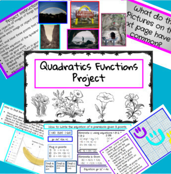 Preview of Algebra 2 Quadratics Equations Project - Writing Equations from 3 points